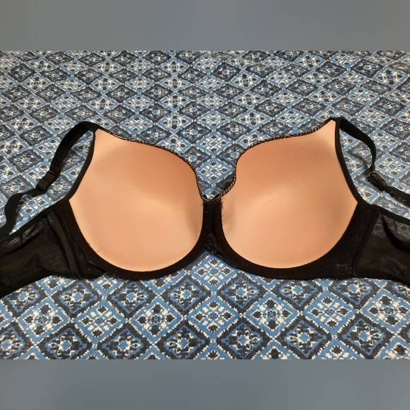 Deesse Black & Pink Lace Overlay Bra 40G - Picture 2 of 10